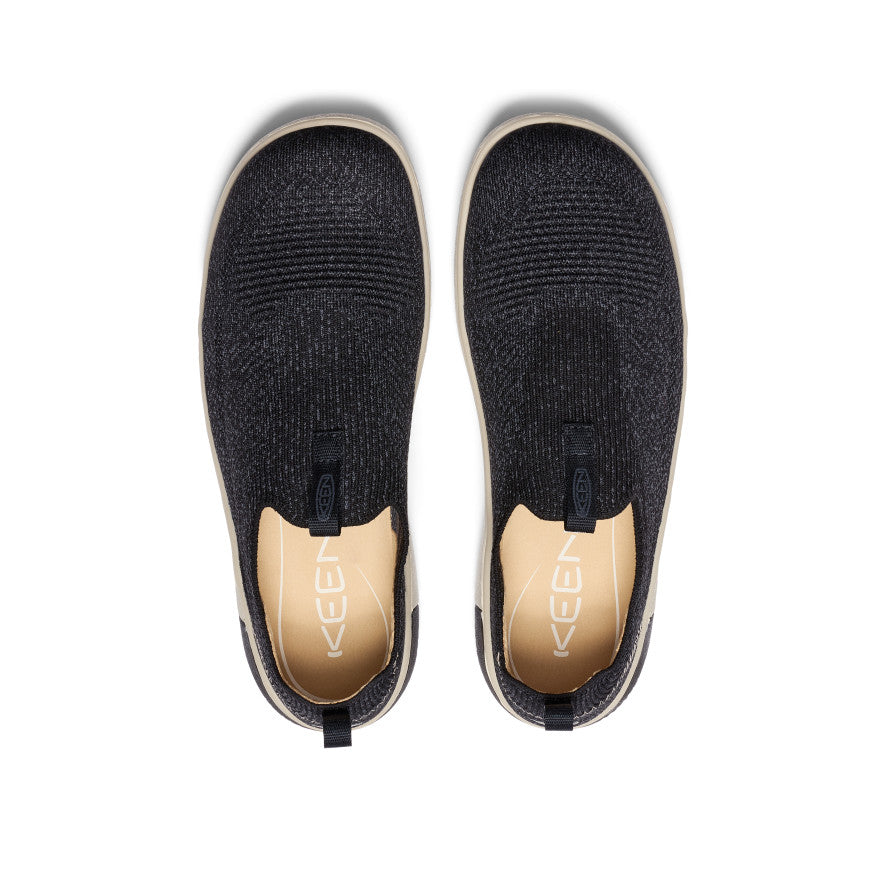 KNX Men's Slip-On Knit Sneakers - Black & Magnet Color | Comfortable Casual Shoes for Walking, Travel & Everyday Wear