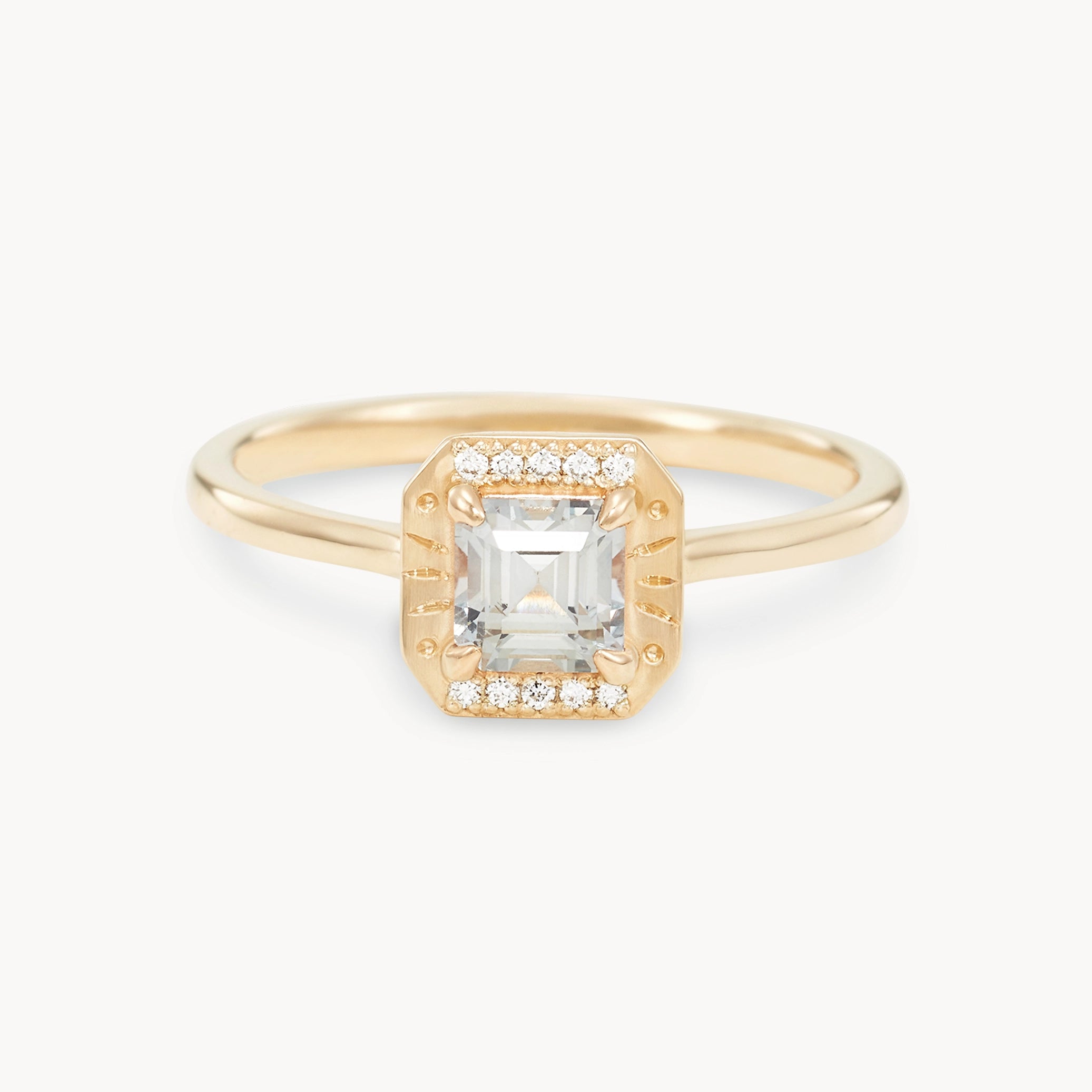 Unique Cosmic Waltz 14K Yellow Gold Cushion Cut Sapphire Ring – Elegant Handmade Jewelry for Weddings, Anniversaries & Special Occasions