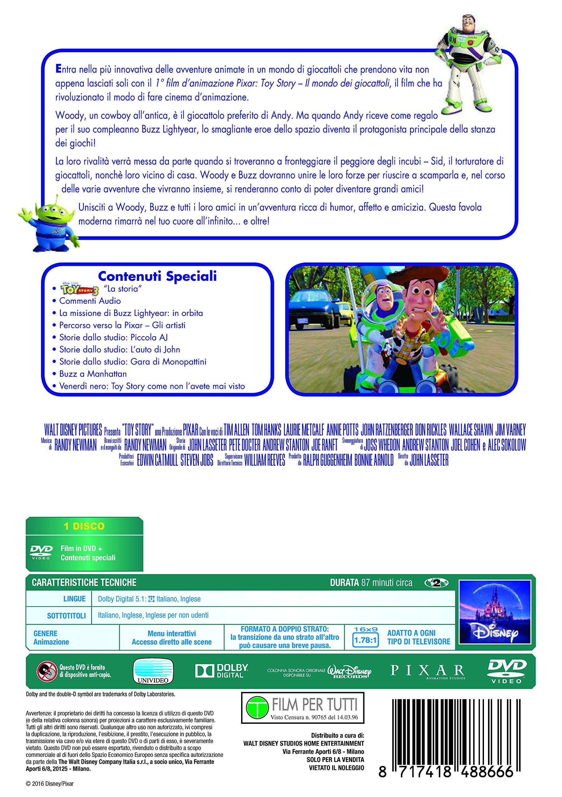Toy Story (Special Edition) DVD - Italian Import - Perfect for Family Movie Nights & Disney Collectors