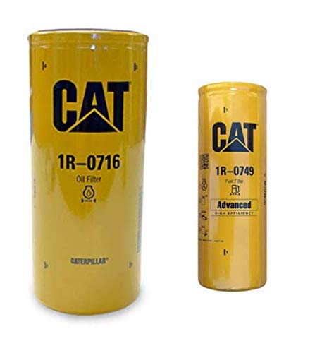 Genuine Caterpillar 1R0716 & 1R0749 Engine Oil & Fuel Filter Kit for 3306C, 3406C, C12, C15, C16, C18, 3176, 3306, 3406B/E Truck Engines - Heavy Duty Replacement Parts for Construction & Mining Equipment