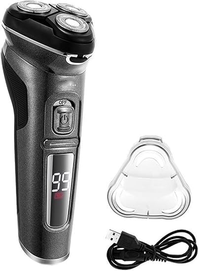 Best Electric Shavers for Men - Powerful Cordless Rechargeable Wet/Dry Beard Trimmer with LCD Display & Charging Base - Perfect for Travel, Home, and Office Use