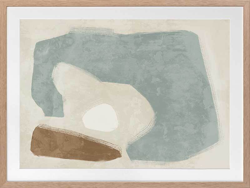 Easy Does It Light Teal Framed Art Print - Modern Wall Decor for Living Room, Bedroom & Office - Ready to Hang Home Decor