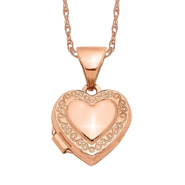 14K Solid Rose Gold Heart Locket Necklace - Personalized Photo Pendant with Engraving | Romantic Gift for Her, Anniversary, Valentine's Day, Mother's Day Jewelry