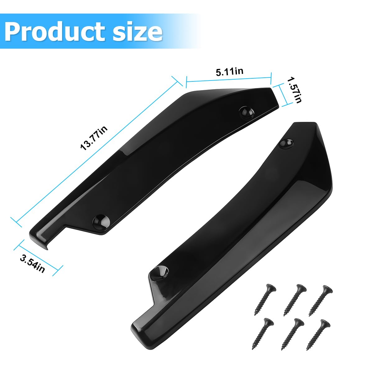 Mandark 2PCS Universal Car Rear Bumper Diffuser Spoiler Lip - Anti-Scratch Protection for Rear & Front Bumper, Side Skirt Splitter Body Kit (Black) | Enhances Vehicle Aerodynamics & Style for Sedans, Coupes, and Sports Cars