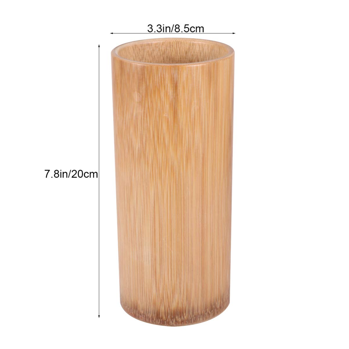 Bamboo Kitchen Utensil Holder - 20cm Chopsticks Storage Barrel, Spoon Fork Organizer, Cutlery Container for Countertop & Dining Table Organization