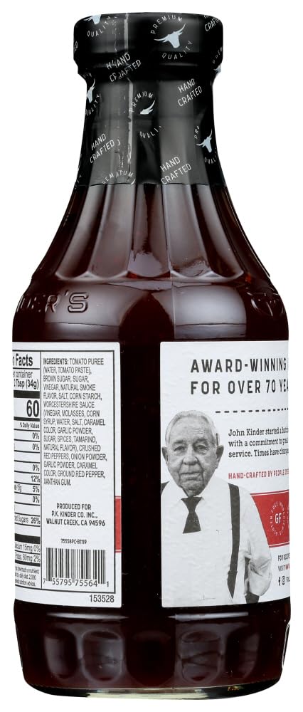 Kinder's Hot BBQ Sauce 20.5 oz (6-Pack) - Bold & Spicy Glaze for Grilling, Smoking, and Dipping - Perfect for Ribs, Wings, and Burgers