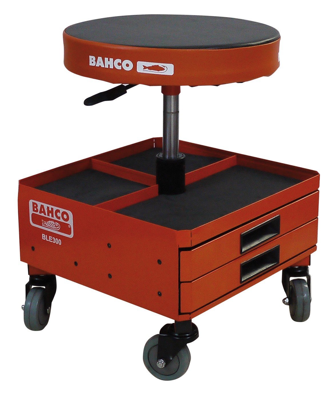 Bahco Adjustable Stool with Storage - Foldable Seat & Hidden Compartment for Home, Office, or Workshop Organization