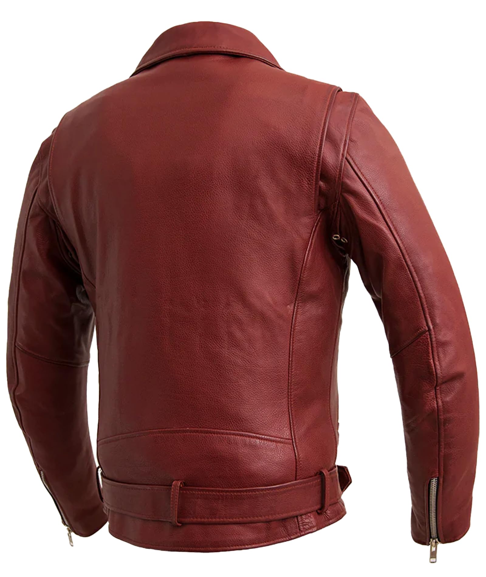First Mfg Co Fillmore Men's Motorcycle Leather Jacket - Biker Riding Jacket for Men - Durable & Stylish for Harley, Cruiser & Road Trips