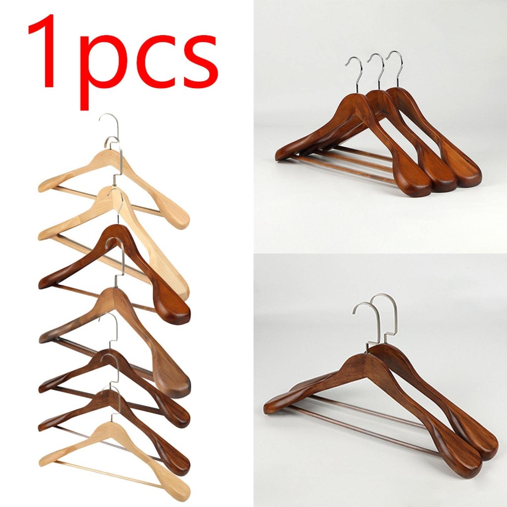 Premium Solid Wood Suit Hangers - Yu2d Wide Shoulder Wooden Coat Hangers for Heavy Jackets & Dresses (Set of 10) - Perfect for Closet Organization, Wardrobe Storage & Luxury Garment Care