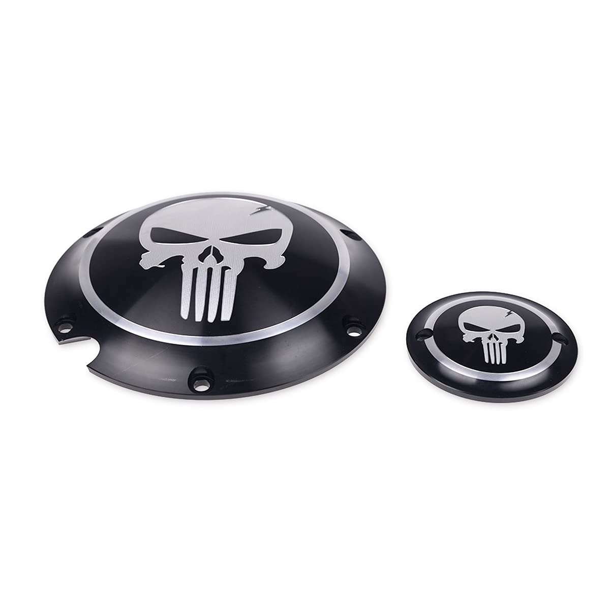 Harley Sportster Iron XL 883 1200 48 72 Black Skull Engine Derby Cover with Timer Replacement - Upgrade Your Motorcycle Aesthetics for Cruiser Rides & Custom Bike Shows