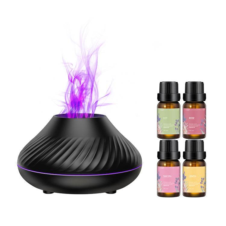 Creative Flame Air Diffuser - Essential Oil Aromatherapy Diffuser for Home, Office, Yoga & Spa - Relaxing Scented Mist Humidifier with LED Lights - Perfect for Stress Relief & Better Sleep