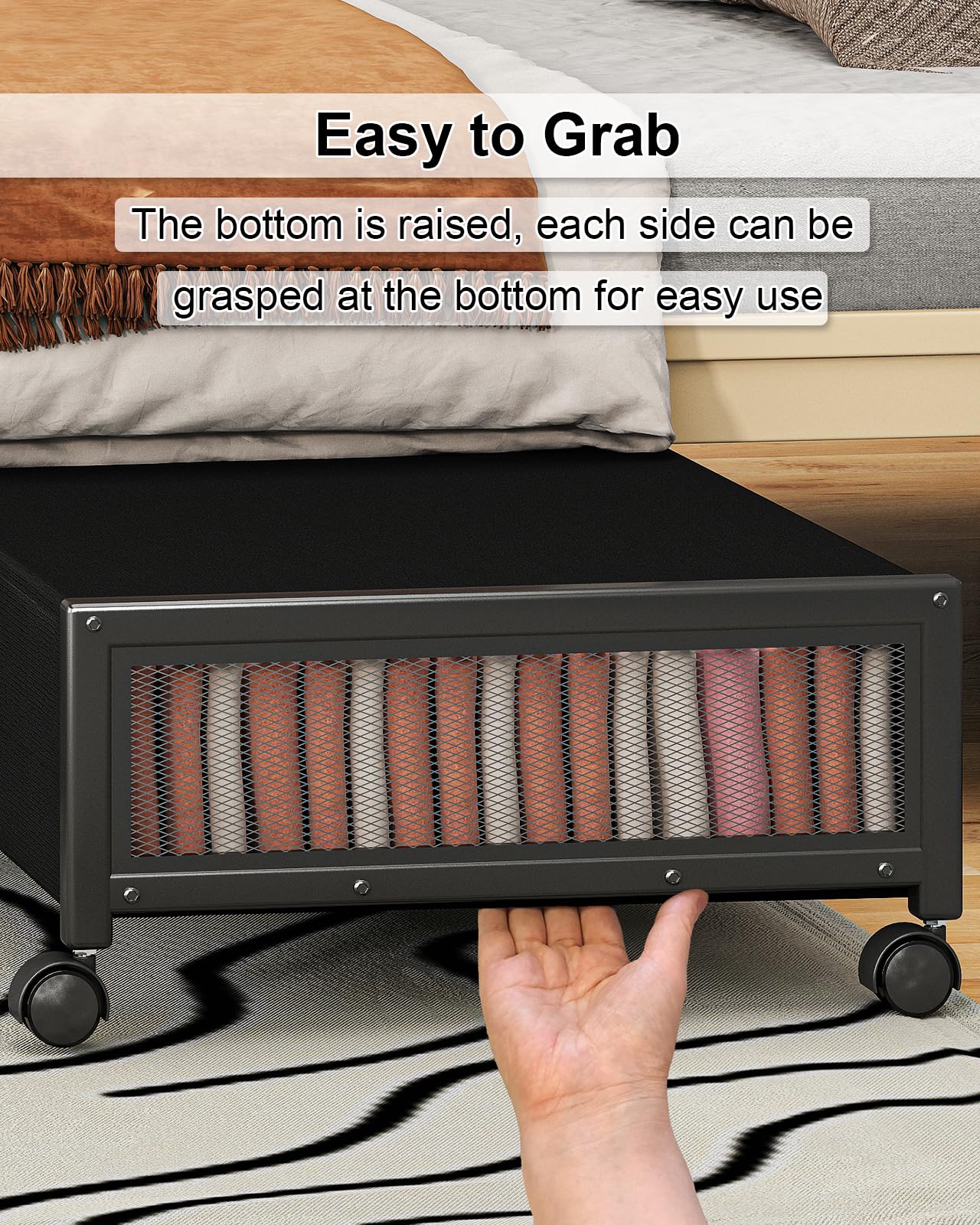 2 Pack Under Bed Storage Containers with Wheels & Lid - 36