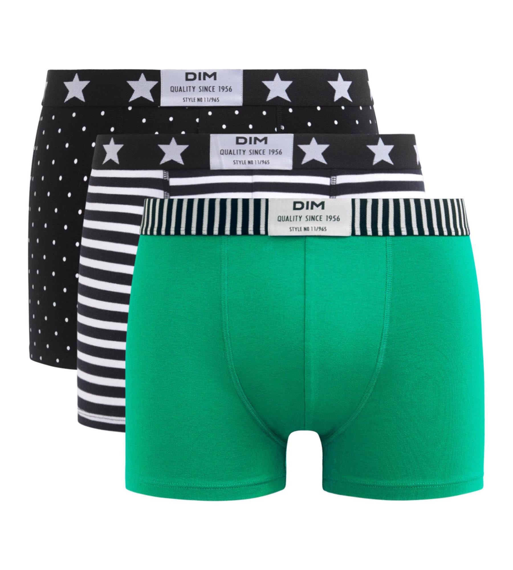 3 Pack Men's Cotton Stretch Boxer Briefs with Polka Dot & Striped Print - Soft, Breathable & Comfortable Underwear for Daily Wear, Workout & Sleep