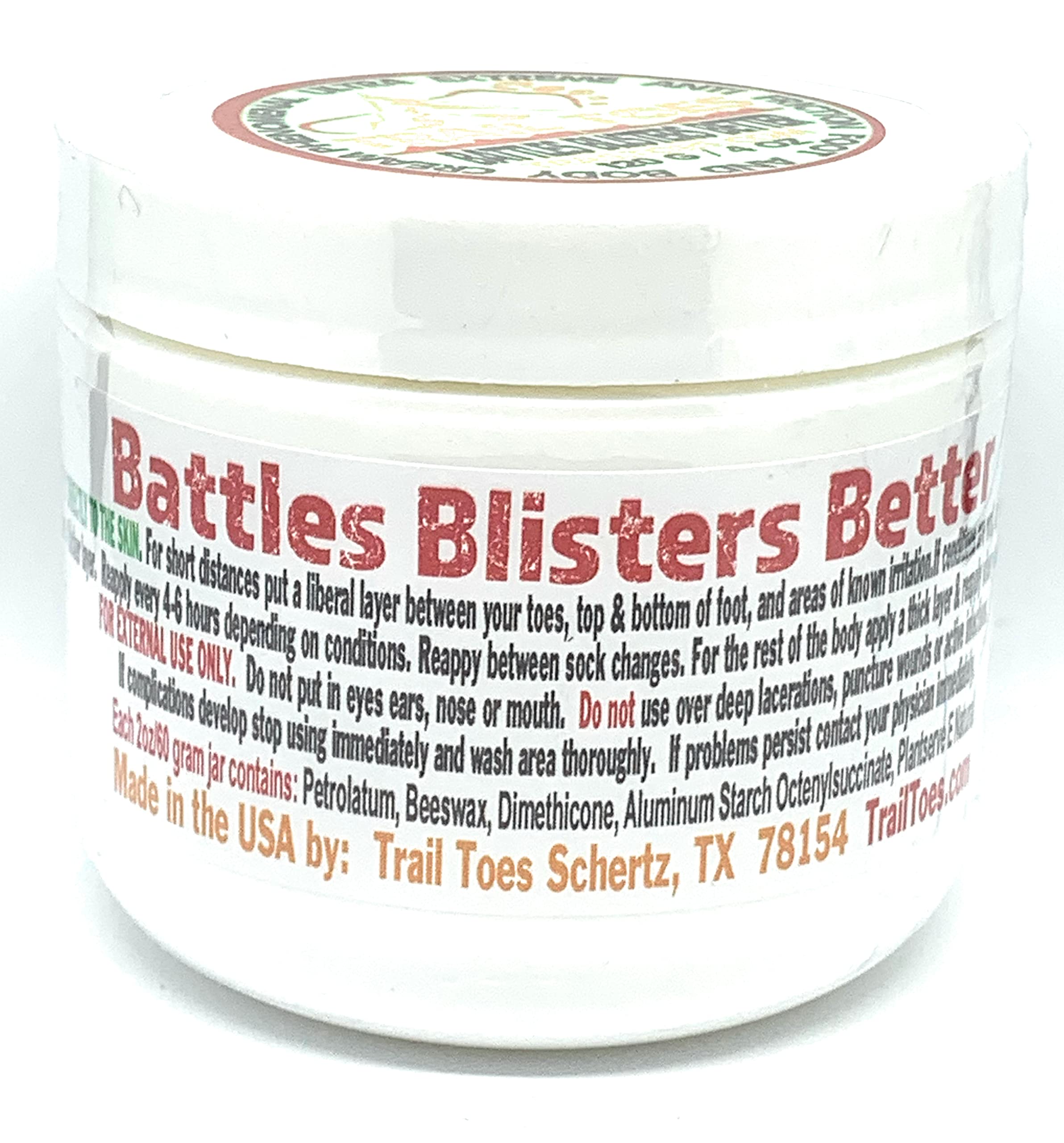 Ultra Extreme Anti Friction Foot & Body Cream - 4oz Small Size for Men & Women - Moisturizing & Healing for Dry Cracked Feet - Perfect for Hiking, Running & Sports Activities