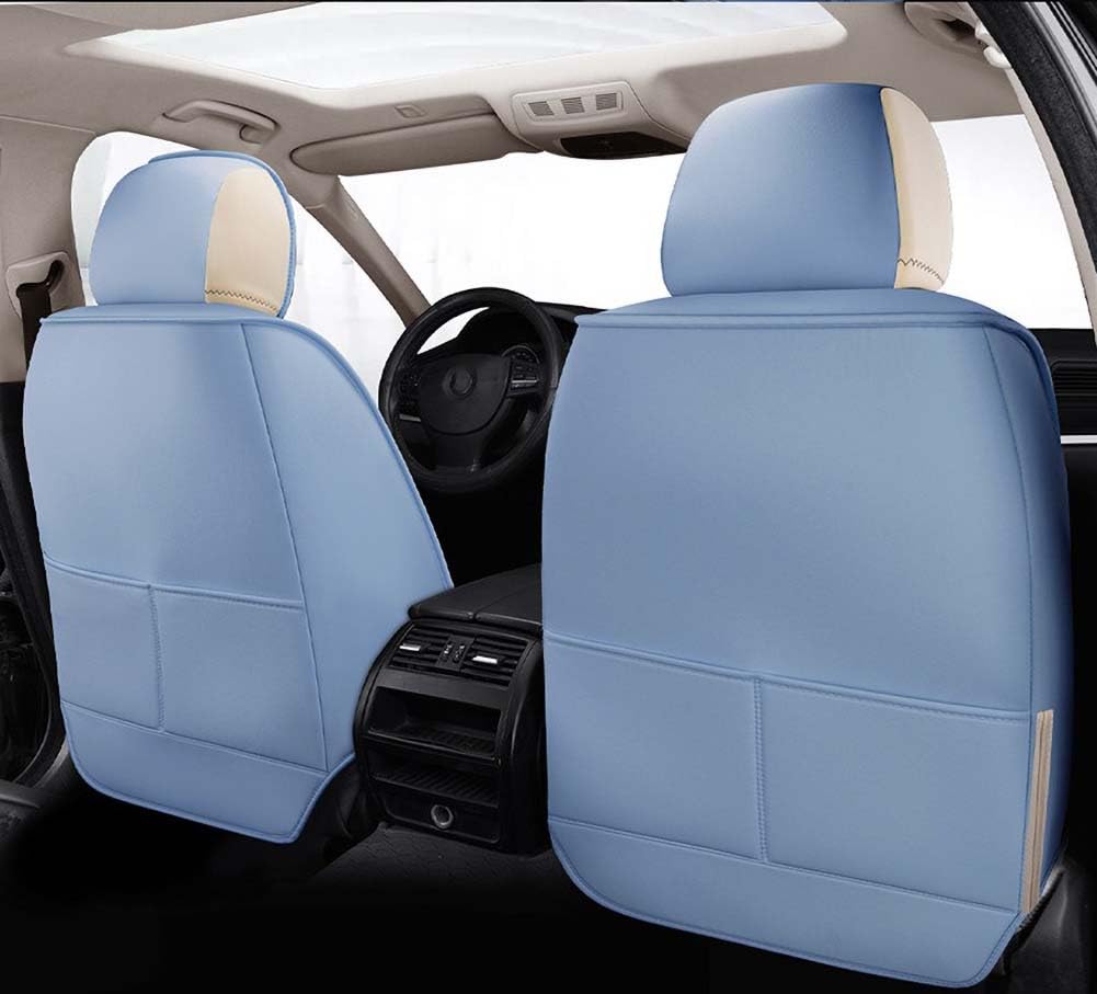 Premium Sky Blue Leather Car Seat Covers - Full Set for Front & Rear Seats | Universal Fit for Cars, SUVs & Vans | Easy Installation | Durable Seat Protectors | Perfect for Road Trips, Daily Commutes & Family Travel