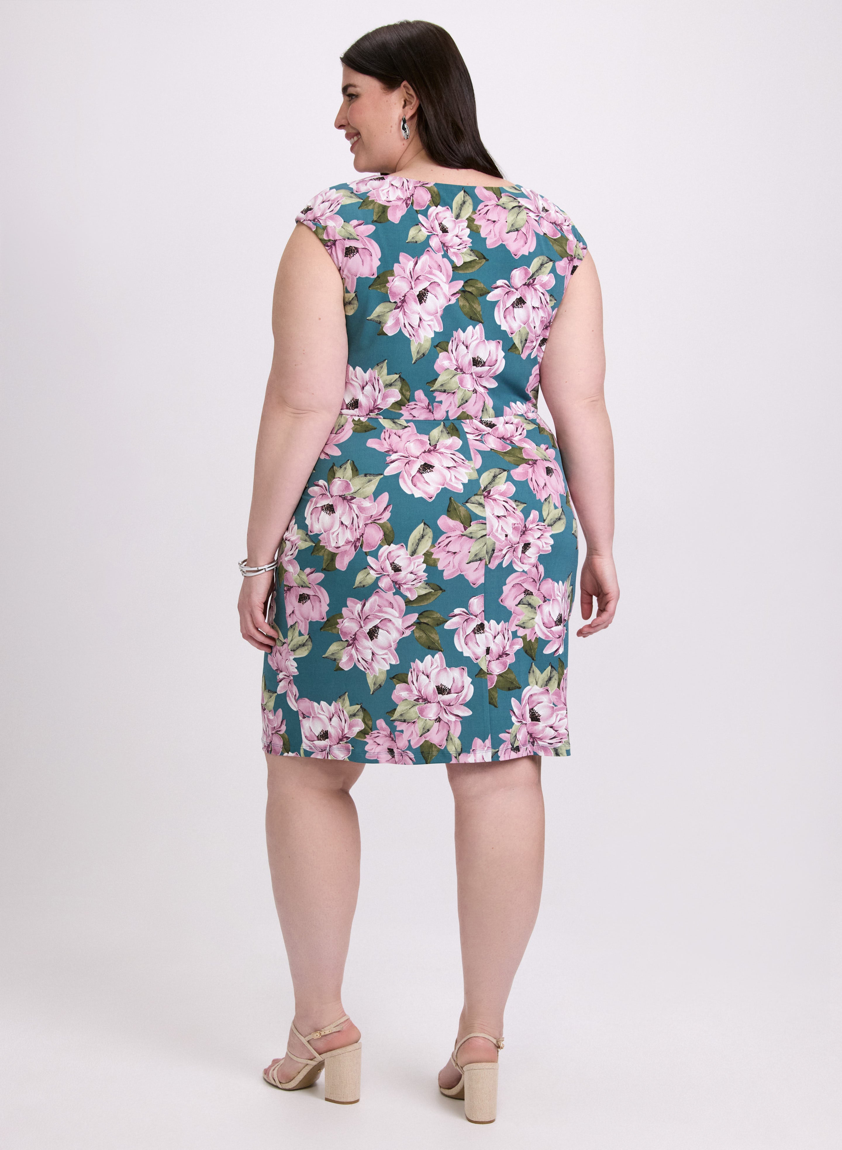 Floral Jersey Dress for Women - Comfortable Summer Casual Dress with Short Sleeves & Flowy Fit - Perfect for Beach, Vacation, and Everyday Wear