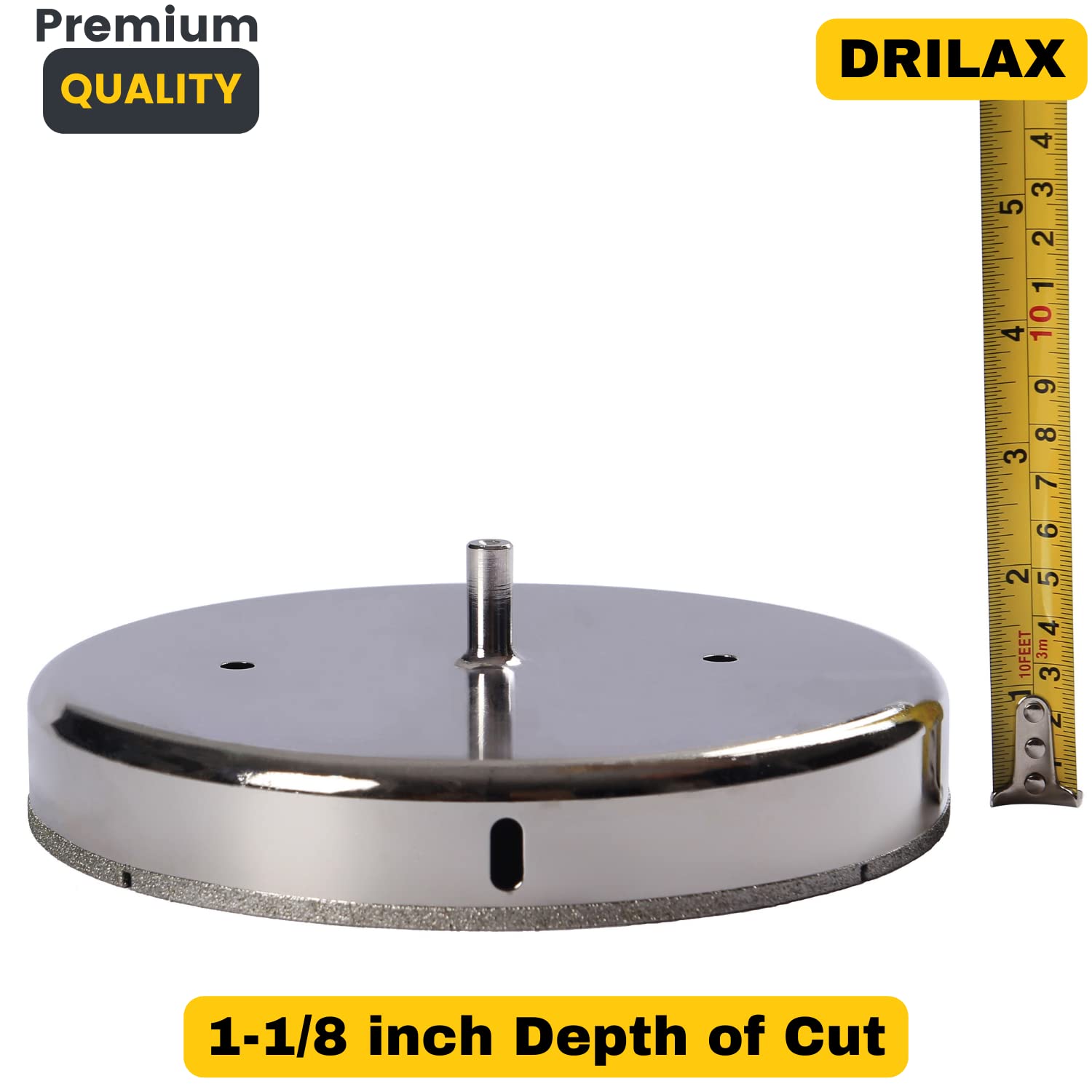 7 Inch Diamond Hole Saw for Cutting Porcelain, Ceramic, Glass, Granite Tile - Solid Steel Diamond Drill Bit for Glass Circle Tile Cutter - Perfect for Bathroom Renovation, Kitchen Backsplash, and DIY Tile Projects