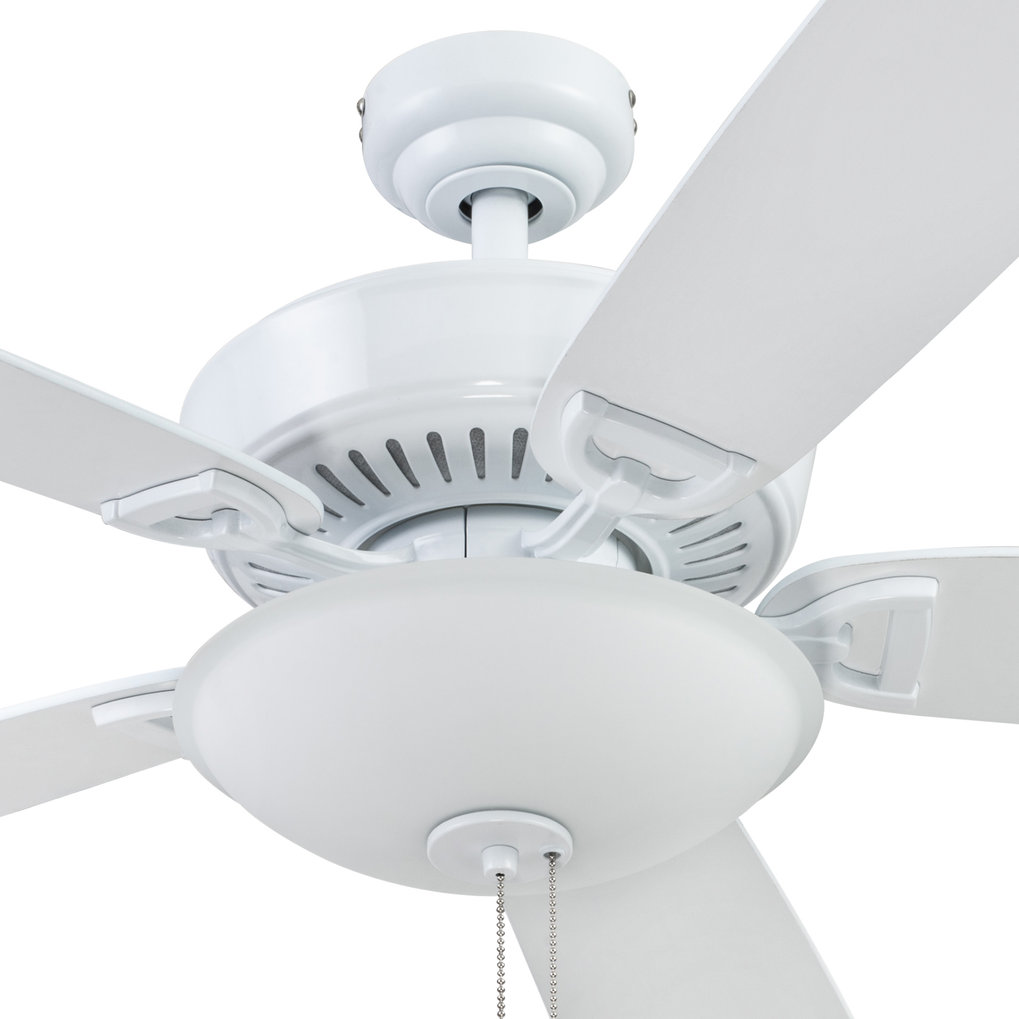 52 Inch White Montlake Ceiling Fan with Pull Chain - Perfect for Living Room, Bedroom, and Outdoor Patio Cooling