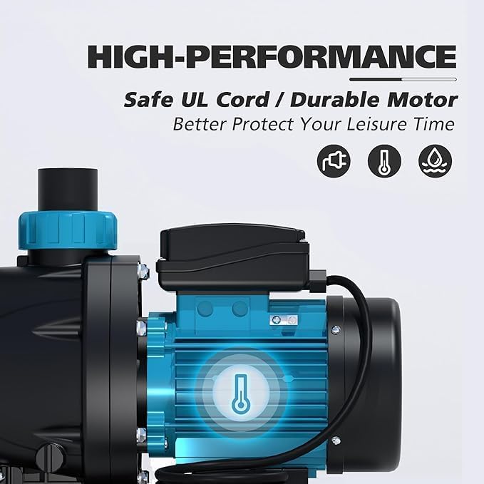 3HP 220V In-Ground & Above Ground Pool Pump - 7860 GPH High Flow Swimming Pool Water Pump for Efficient Filtration and Circulation | Perfect for Backyard Pools, Spas, and Water Features