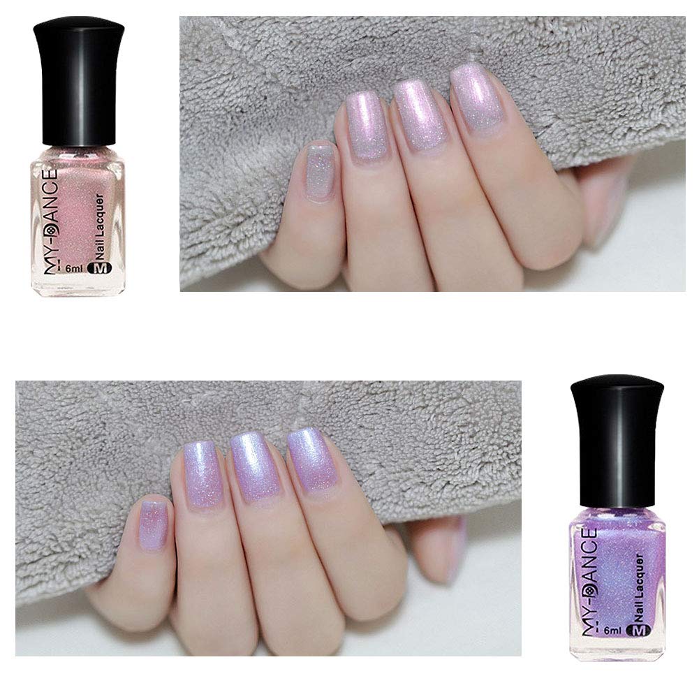 8PCS Gireatick Mermaid Pearl Shell Nail Polish Set - Transparent Elegant Shimmering Nail Varnish with Crystal Effects, Long Lasting Wear, 8 Vibrant Colors for Manicure & Nail Art | Perfect for Parties, Weddings, Special Occasions & Everyday Glam