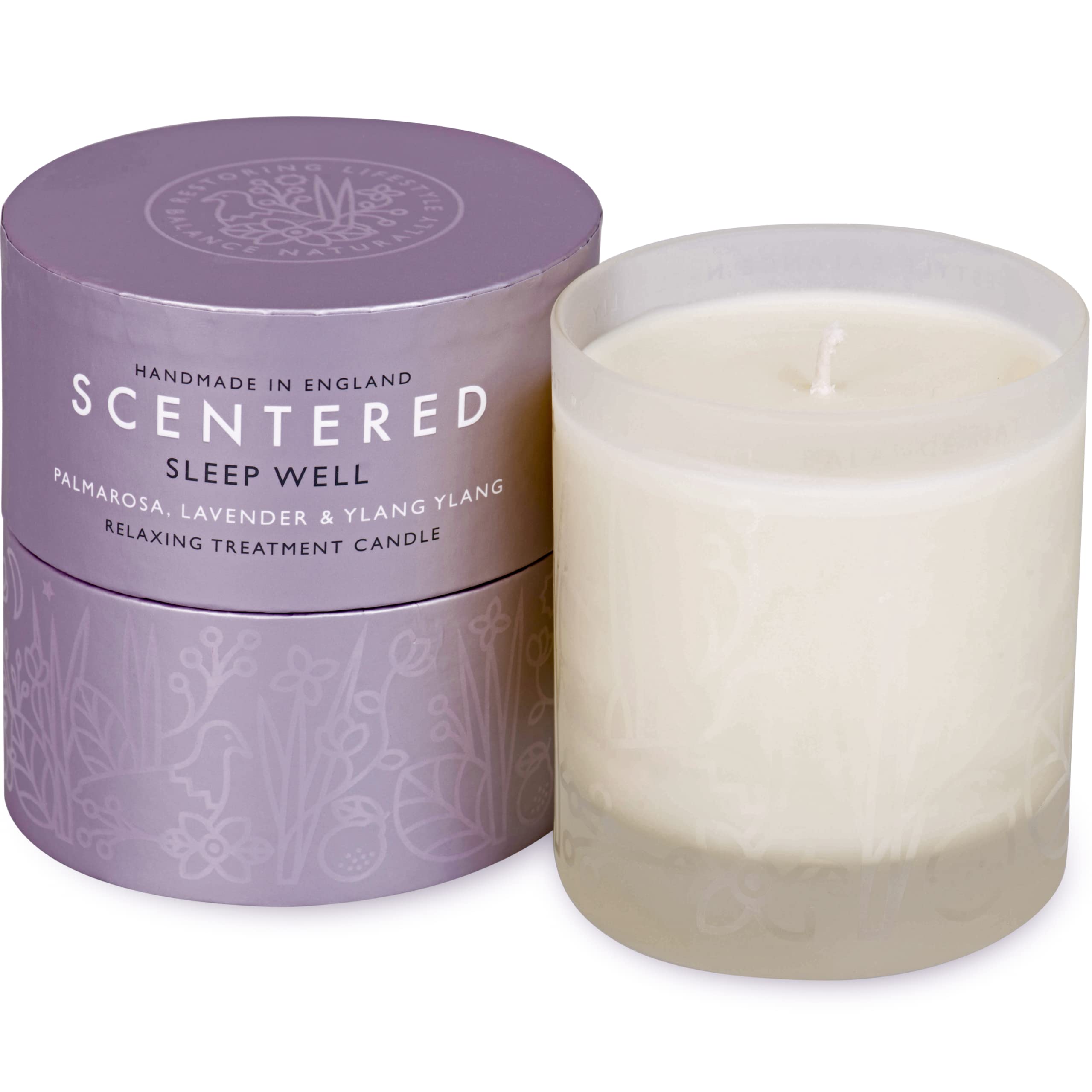 Sleep Well Aromatherapy Candle - Lavender, Chamomile & Ylang Ylang Essential Oil Scented Candle for Relaxation & Stress Relief - Long Lasting Soy Wax Candle for Bedroom, Bathroom & Meditation Spaces - Perfect Gift for Women & Home Decor
