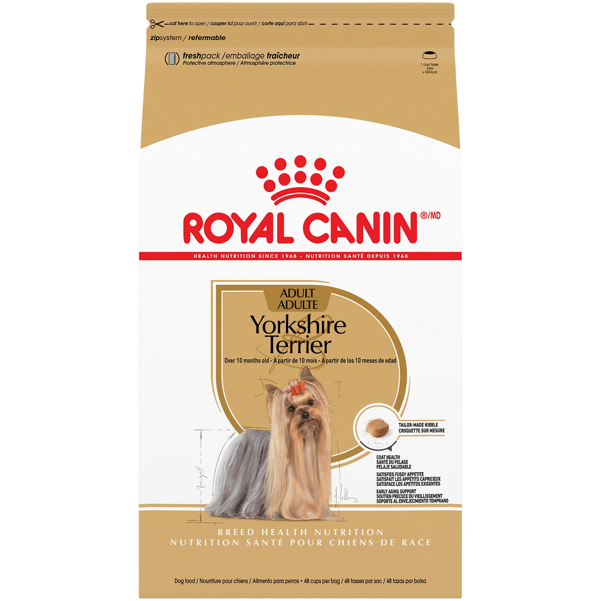Royal Canin Yorkshire Terrier Adult Dry Dog Food - Specially Formulated for Small Breed Dogs, 2.5 lb Bag | Perfect for Daily Nutrition & Healthy Coat Maintenance