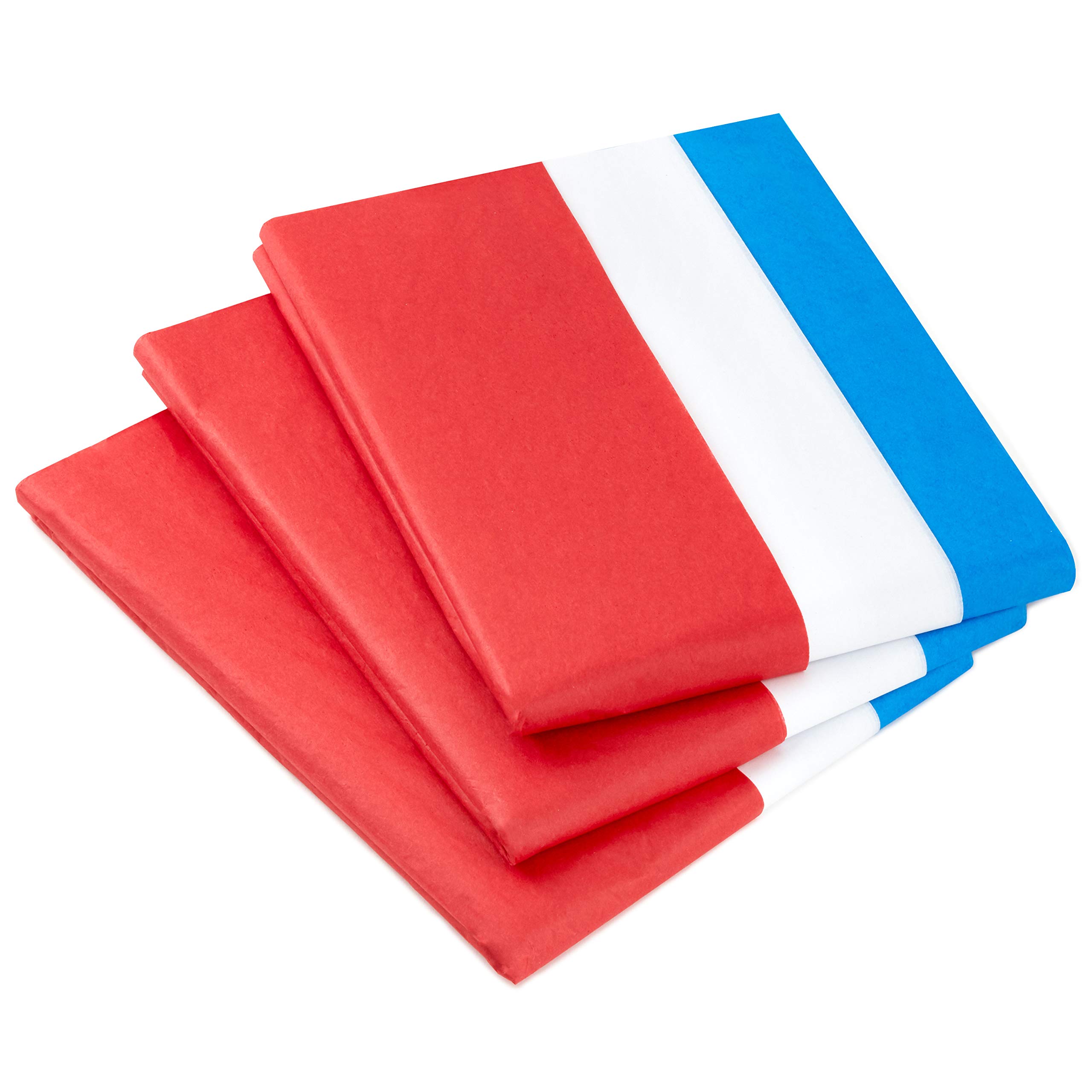 Hallmark Red White Blue Bulk Tissue Paper - 120 Sheets for Gift Wrapping, Party Decorations, Gift Bags | Perfect for Birthdays, Graduations, 4th of July, Christmas, Hanukkah Celebrations | Great for DIY Crafts, Table Settings, and Festive Home Decor