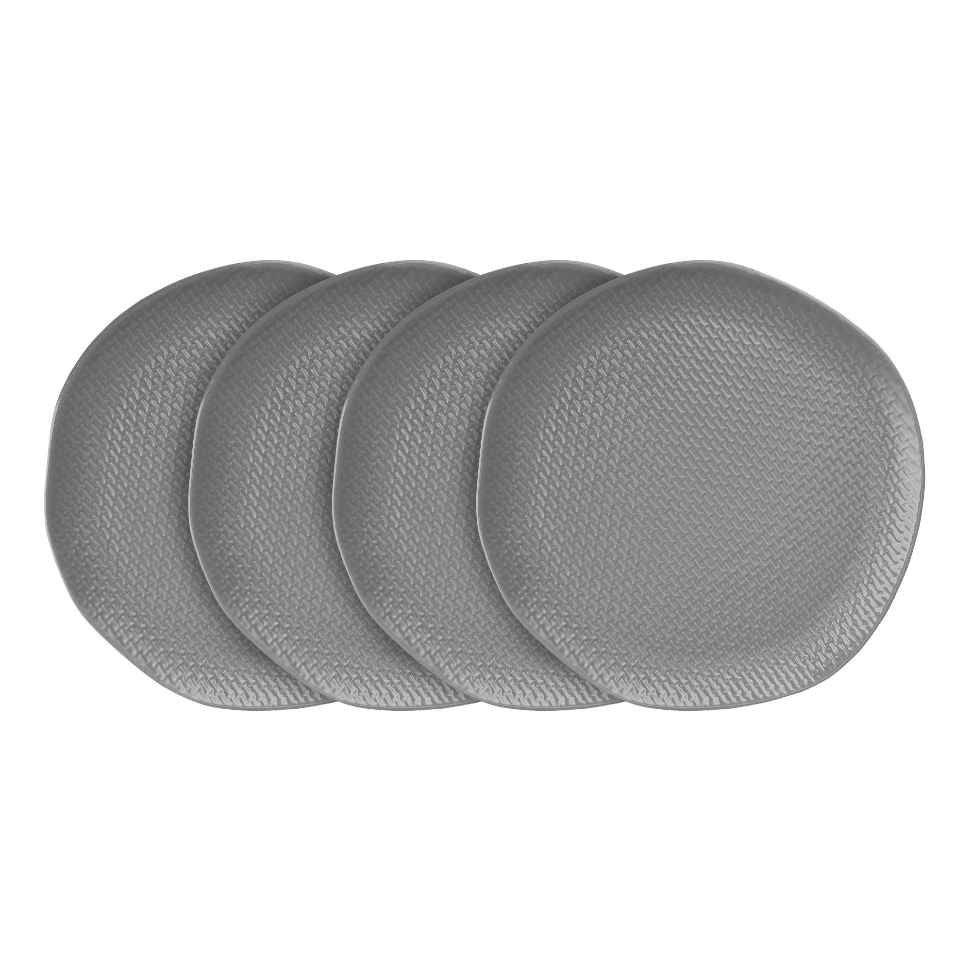 Premium Stoneware Dinner Plate Set - Durable Gray Ceramic Plates for Everyday Dining, Restaurant & Home Use