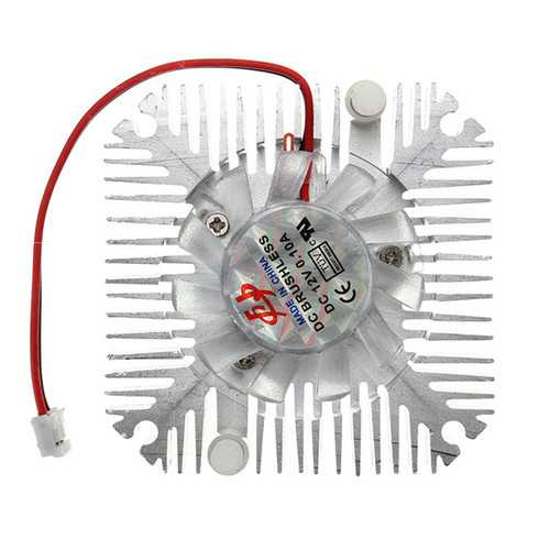 12V DC LED Cooling Fan with Heat Sink for 5W/10W High Power Lights - Perfect for LED Strips, Cabinet Lighting, and DIY Electronics Projects