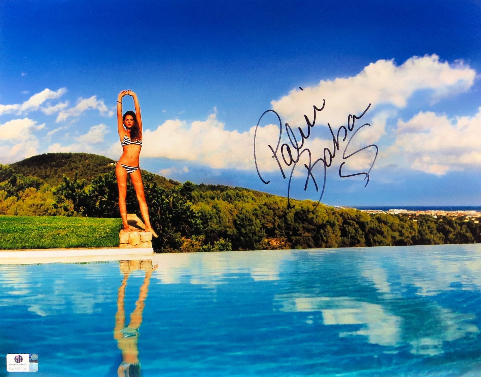 Barbara Palvin Signed Autographed 11X14 Photo - Sexy Bikini Poolside Pose - Limited Edition Collectible Memorabilia for Fans & Autograph Collectors - Perfect for Home Decor, Man Cave, or Celebrity Memorabilia Display