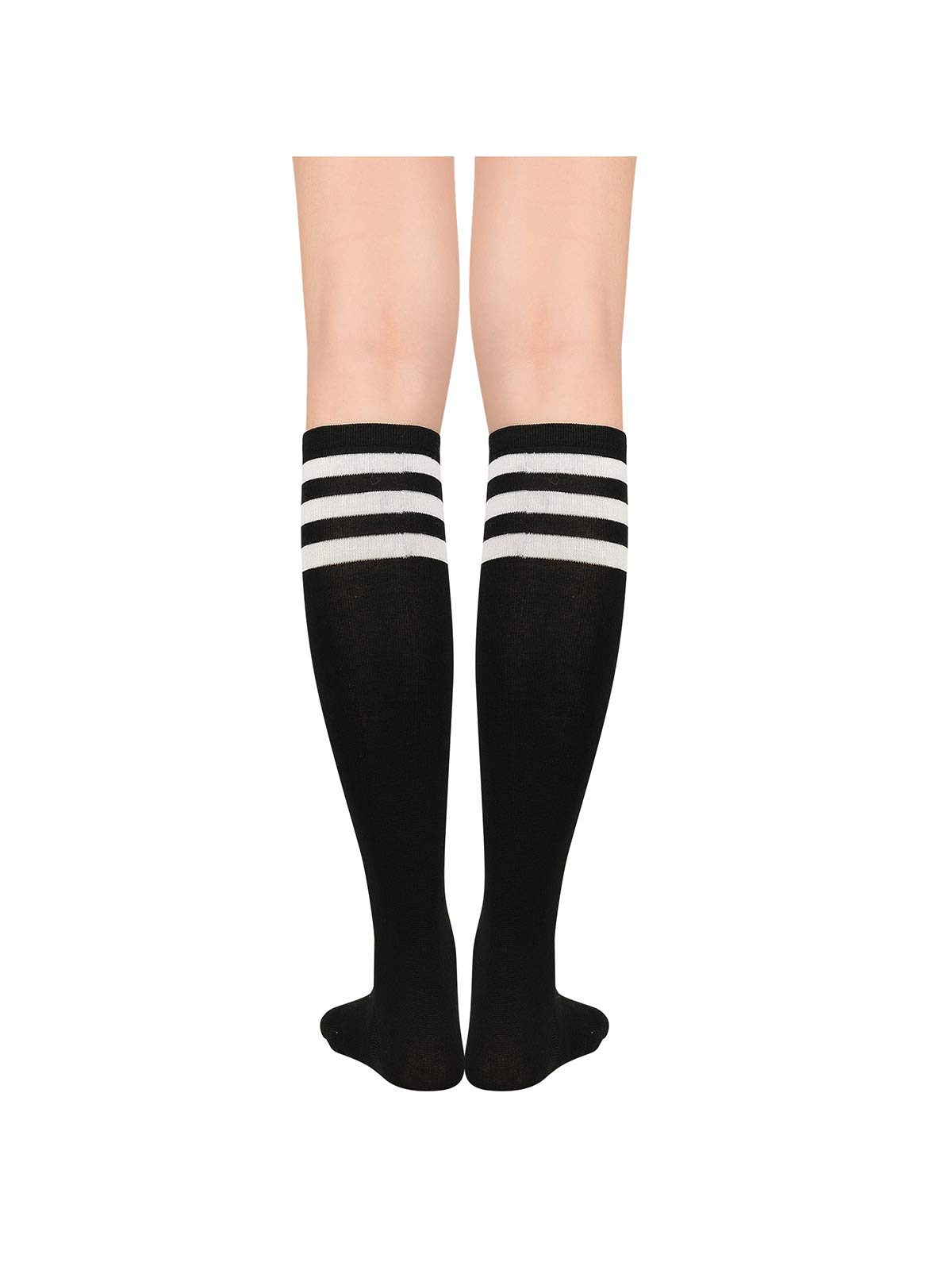 Century Star Women's Knee High Athletic Socks - Thin Stripes Compression Stockings for Running, Hiking & Outdoor Sports - Breathable & Comfortable Tube Socks for Workout & Daily Wear