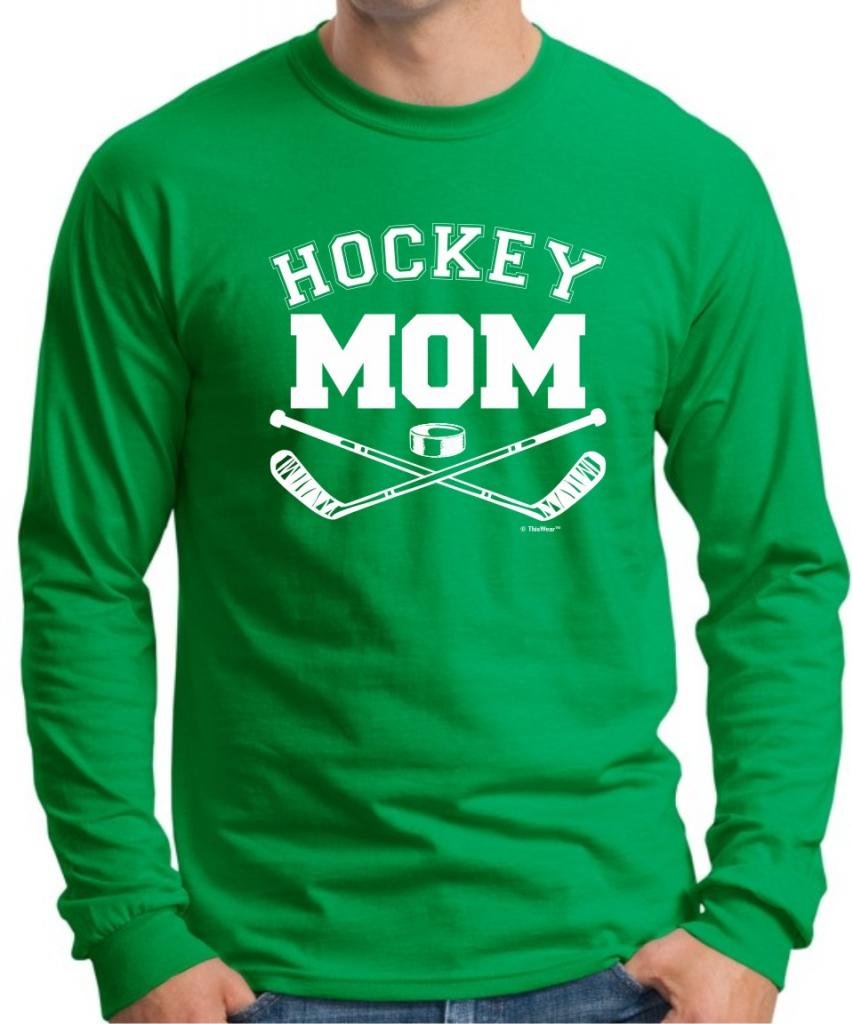 ThisWear Hockey Mom Long Sleeve T-Shirt - Comfortable & Stylish Hockey Mom Apparel for Games & Practice - Perfect for Sideline Support & Team Spirit