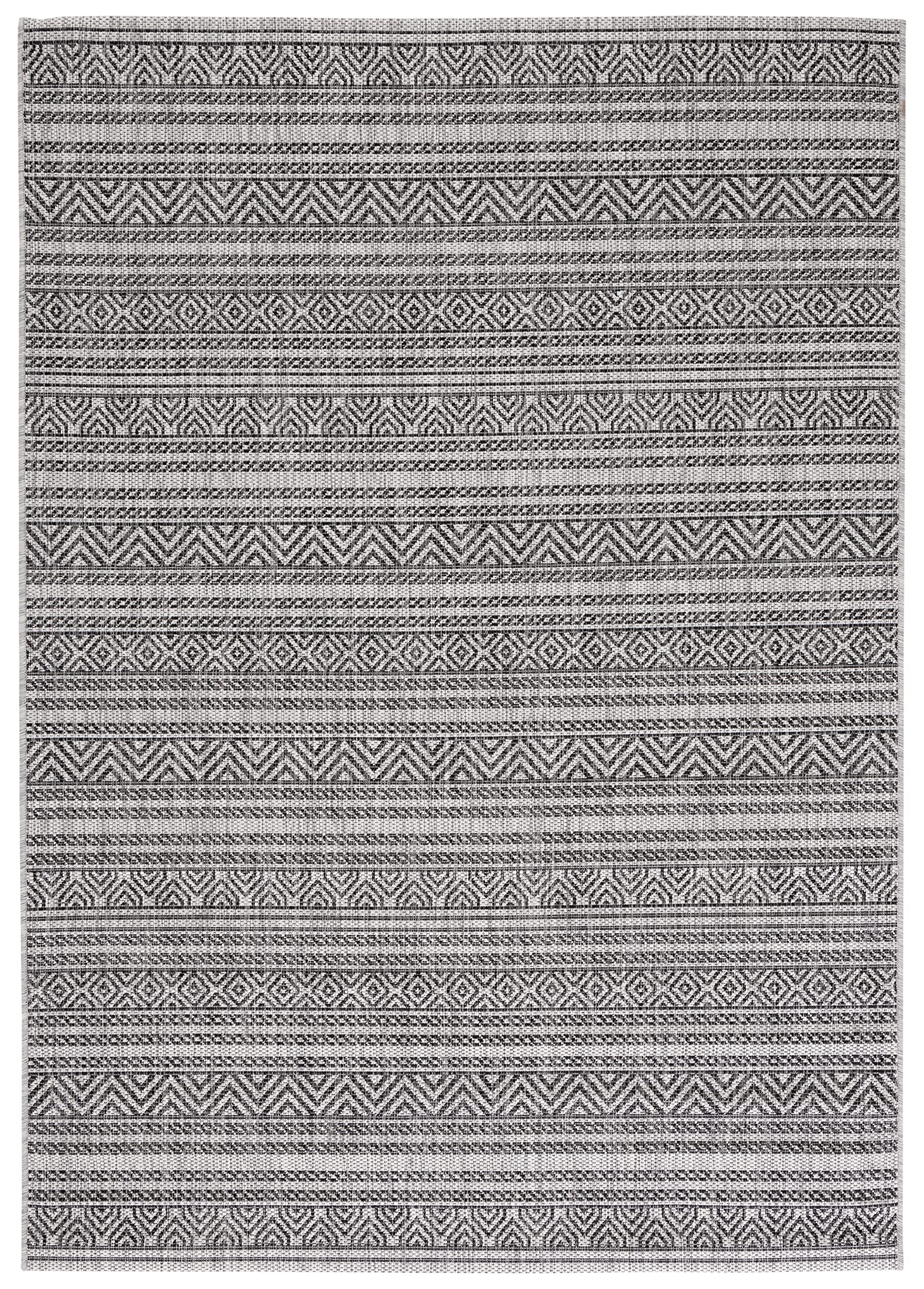 SAFAVIEH Courtyard Collection 8' x 10' Black & Grey Indoor Outdoor Rug - Waterproof, Easy Clean, Non-Slip - Perfect for Patio, Backyard, Mudroom, Deck & Poolside (CY8866)
