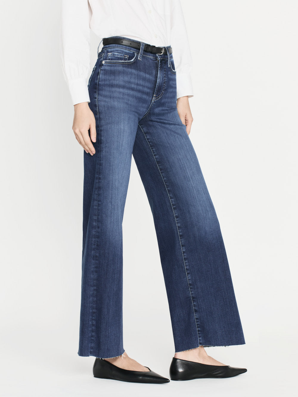 Le Slim Palazzo Raw Hem Lupine Women's Wide Leg Pants - Comfortable High Waist Flowy Trousers for Casual Wear, Office & Travel