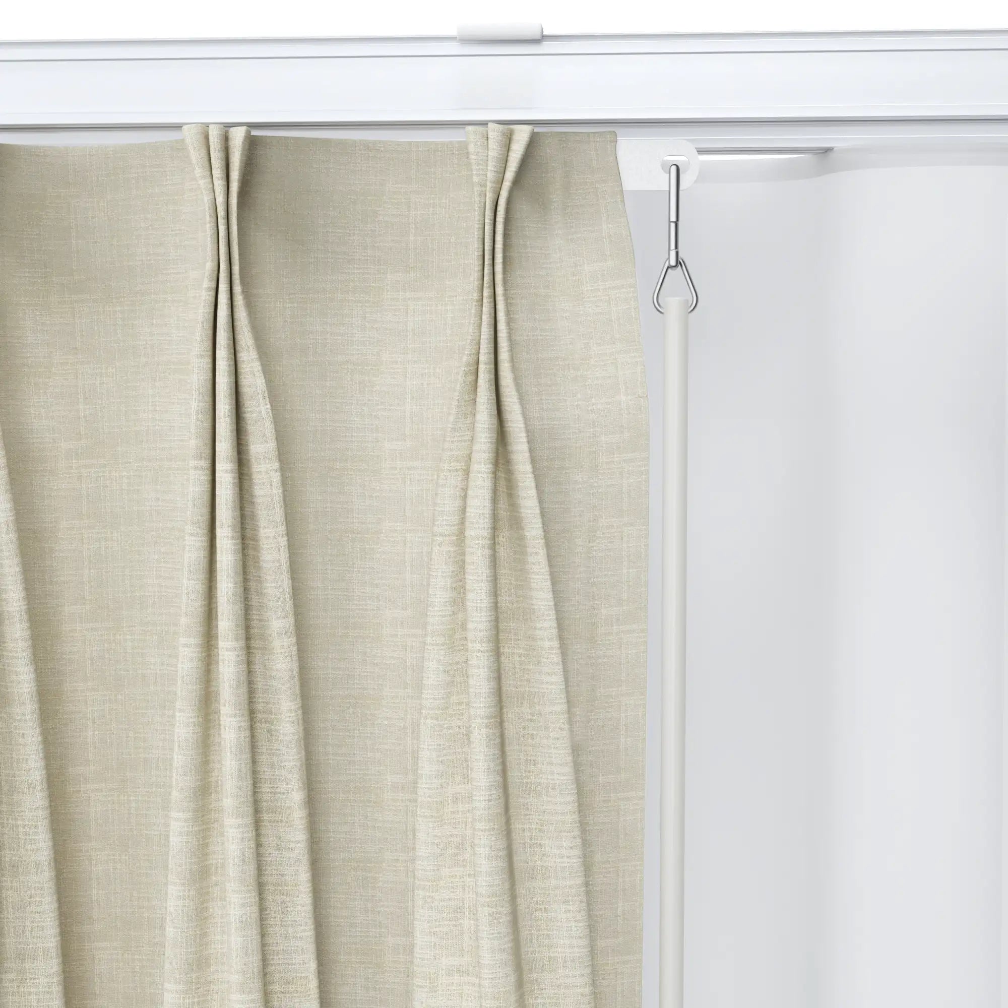Adam Double Curtain Track - Heavy Duty Curtain Rod System for Windows, Black Metal Drapery Rail with Smooth Gliding - Perfect for Living Room, Bedroom & Home Decor
