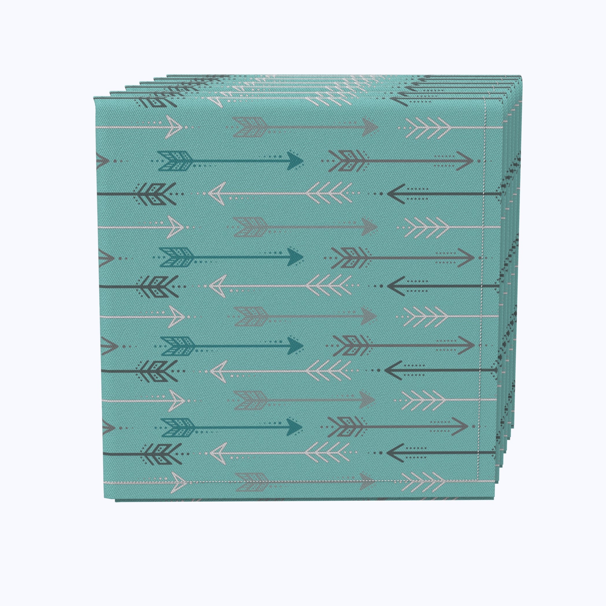 Elegant Teal Blue Arrow Pattern Cocktail Napkins - Perfect for Parties, Weddings & Home Decor
