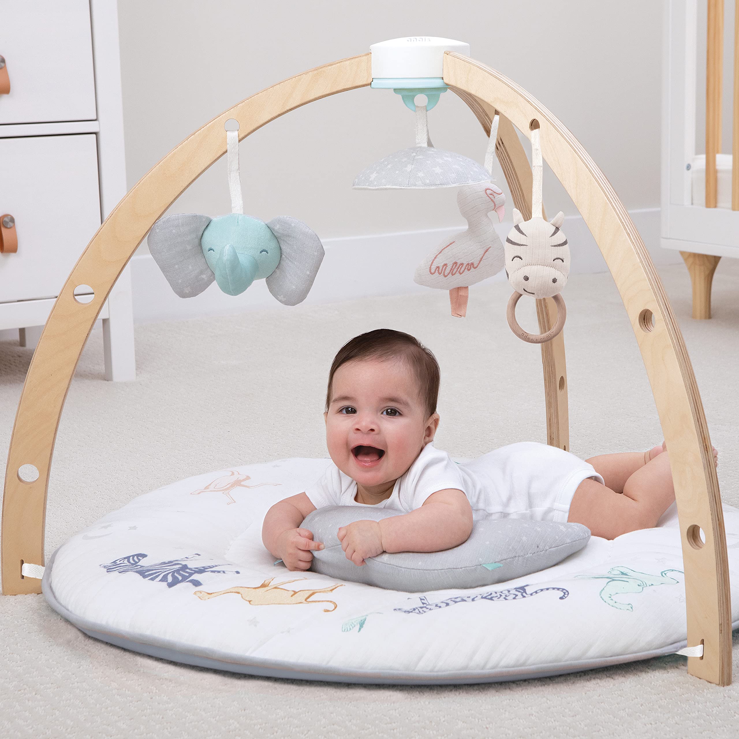 **aden + anais Play and Discover Baby Activity Gym – 30+ Developmental Benefits – 3 Attachable Toys & Plush Tummy Time Pillow – 100% Cotton Muslin – Machine Washable – Perfect for Newborns & Infants – Ideal for Playtime, Learning & Sensory Development**