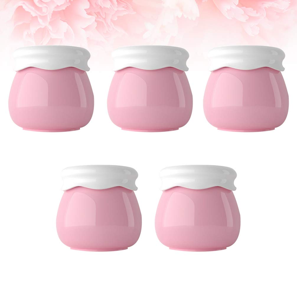 Beaupretty 5-Piece Empty Cream Jars Set - Mini Travel Lotion Bottles with Lids - Refillable Cosmetic Containers for Makeup, Skincare & DIY - Perfect for Home, Salon & On-the-Go Use