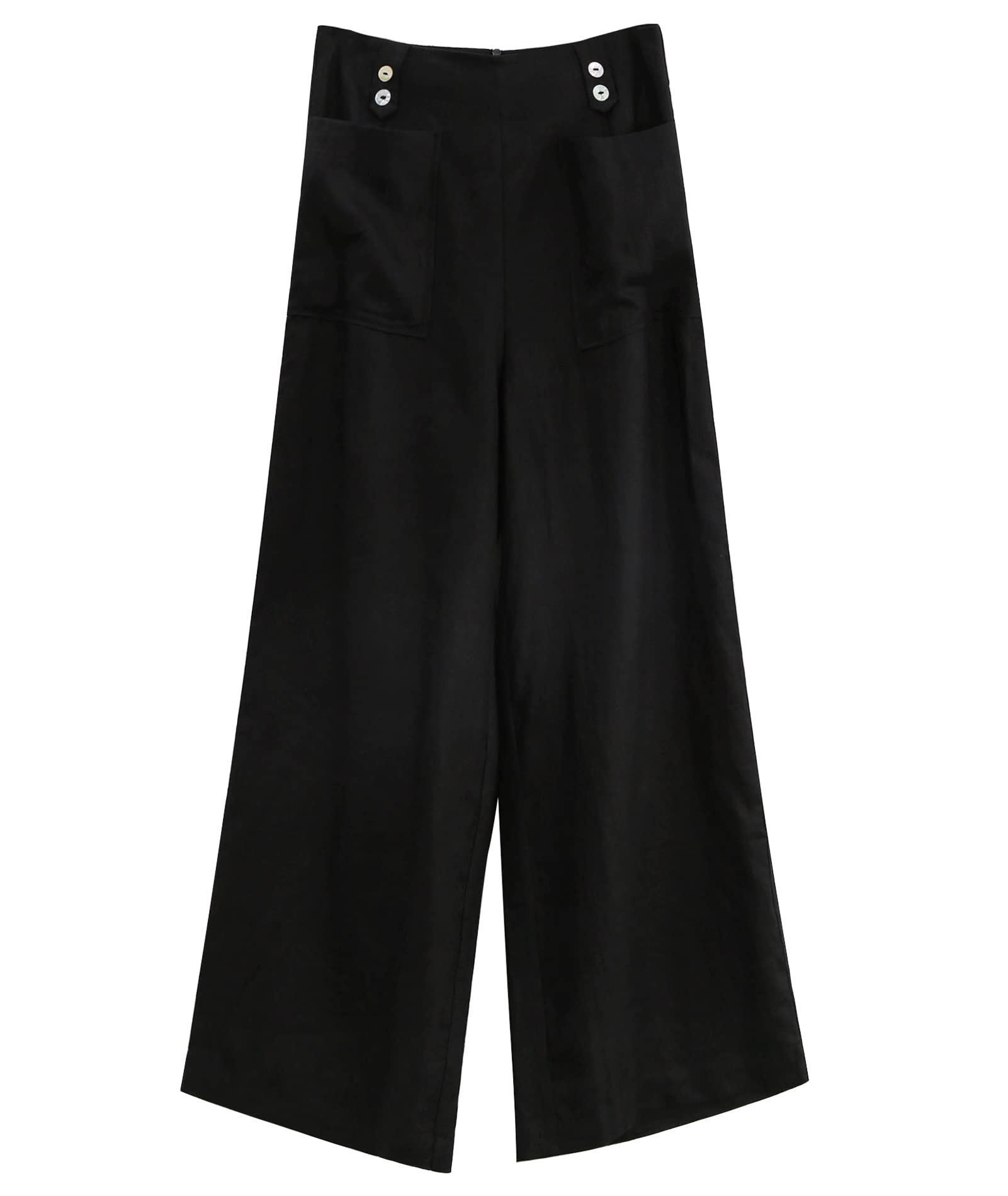 Amazhiyu Women's 100% Linen Wide Leg Pants - High Waisted Casual Pants with Pockets | Comfortable Summer Trousers for Travel, Beach & Everyday Wear