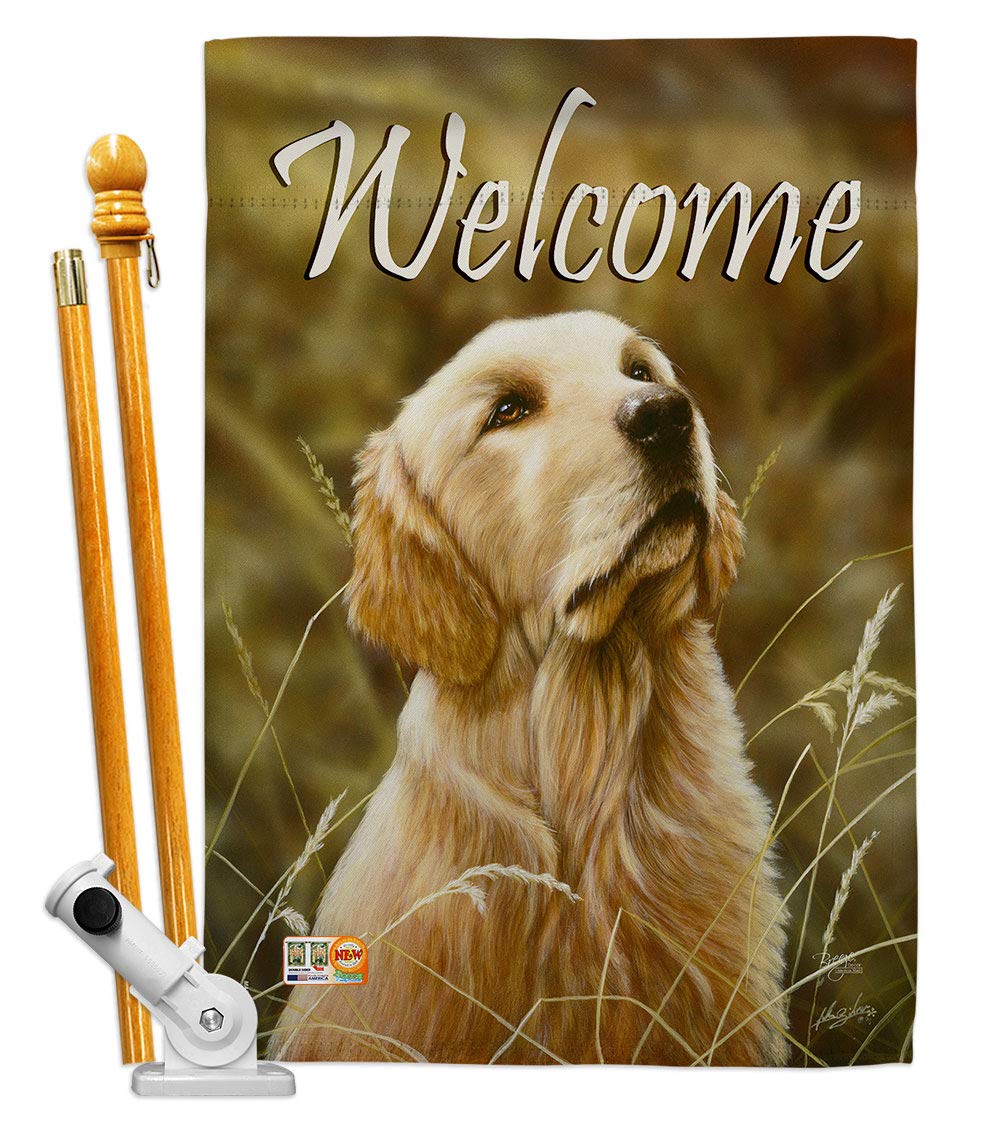 Yellow Lab Nature Pets House Flag Set 28