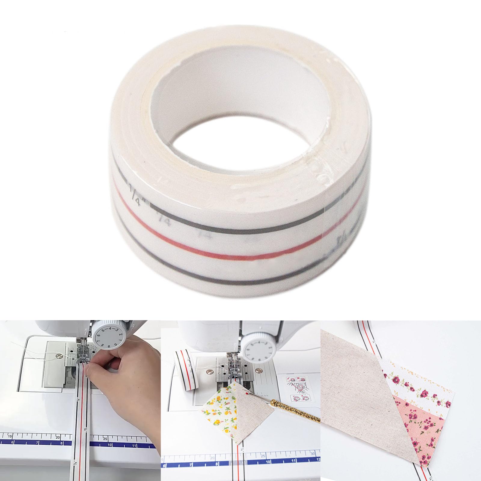 Waterproof Diagonal Seam Tape - 1/4 Inch Sewing Machine Basting Tape & Seam Guide - Perfect for Quilting, Garment Making & DIY Sewing Projects