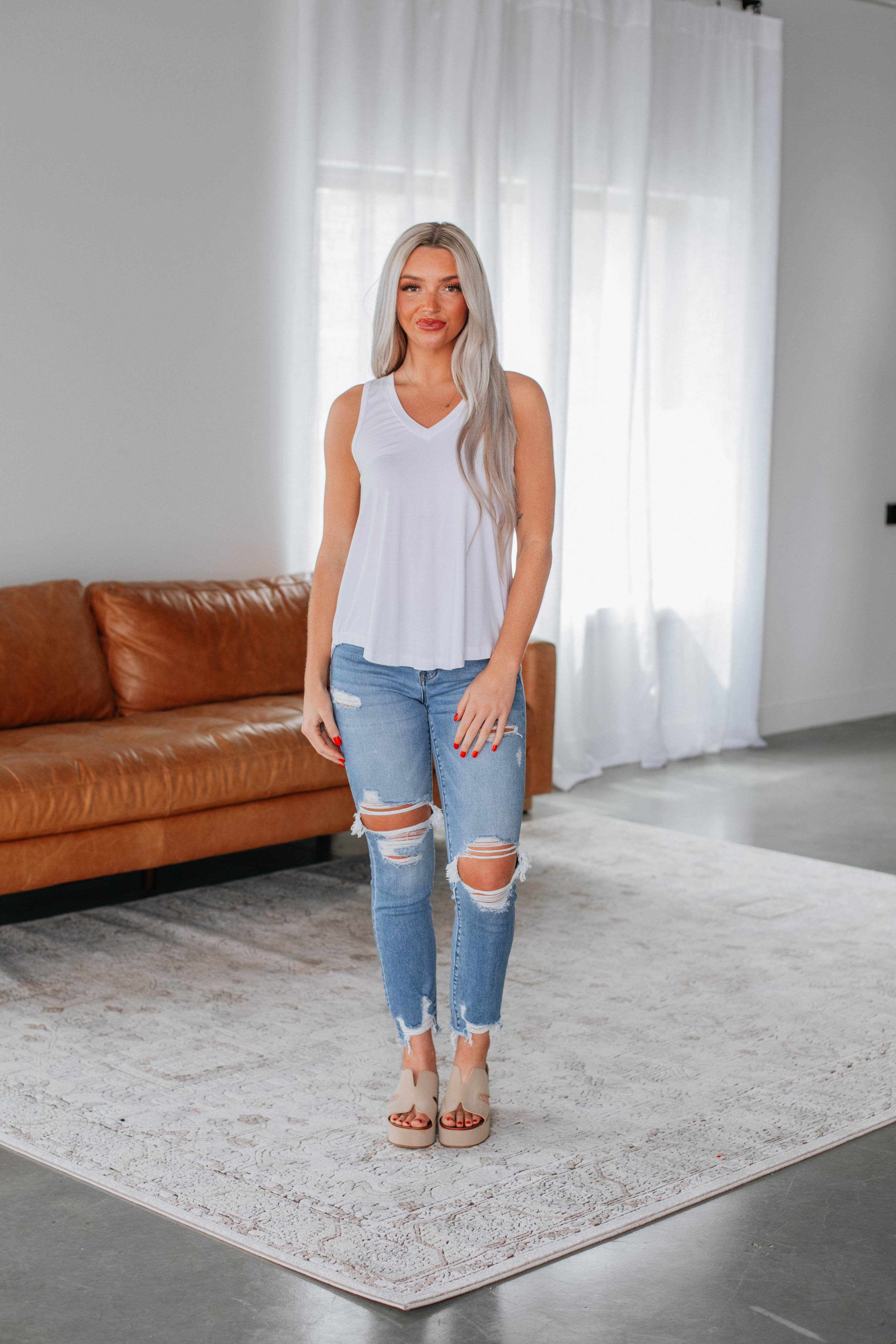 Teyana Ivory Tank Top for Women - Soft Cotton Casual Sleeveless Shirt for Summer, Workout, and Everyday Wear