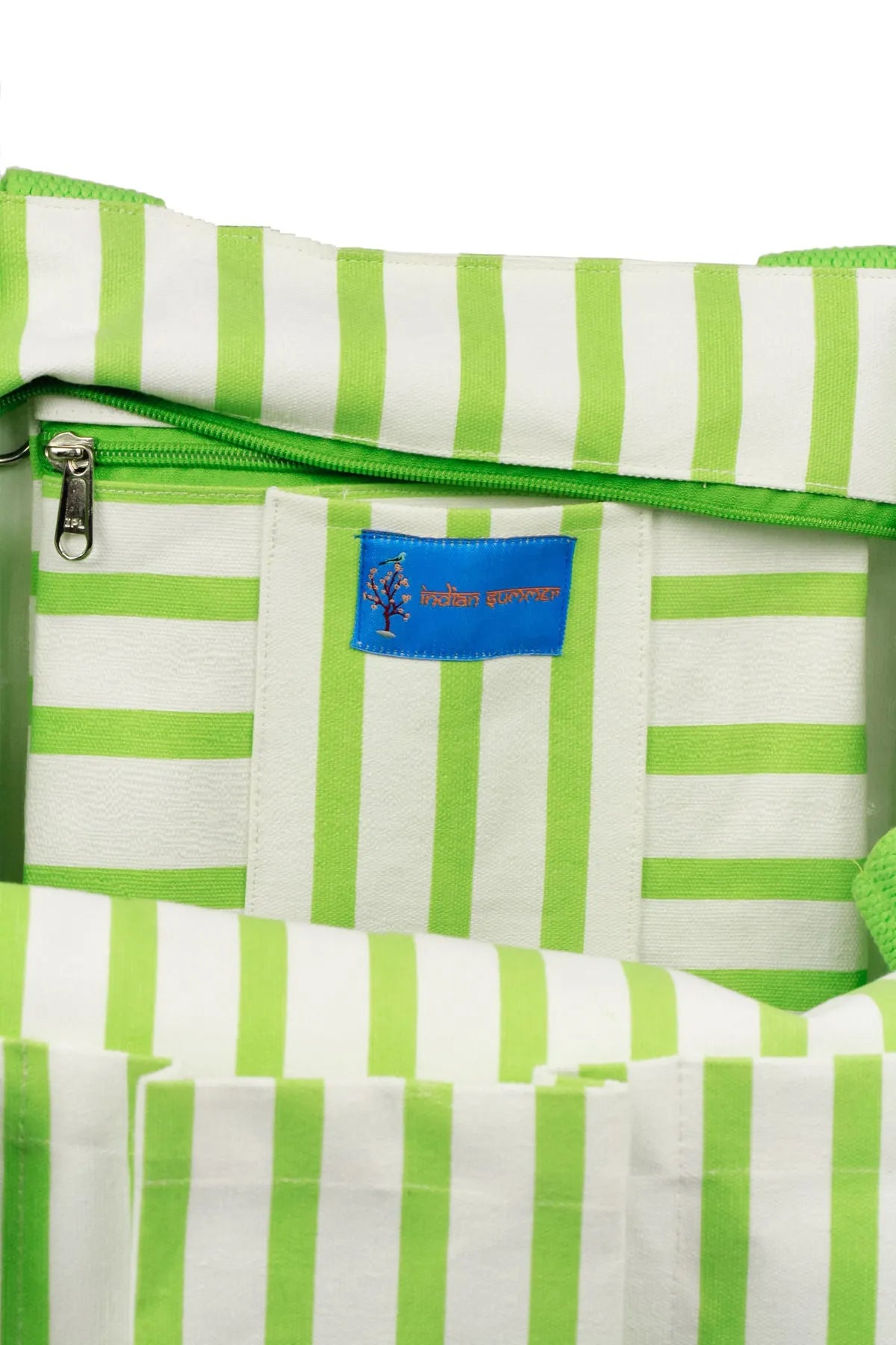 Stylish Green and White Striped Tote Bag for Women - Trendy Beach Bag, Shopping Bag, or Everyday Purse - Perfect for Travel, Work, and Casual Outings