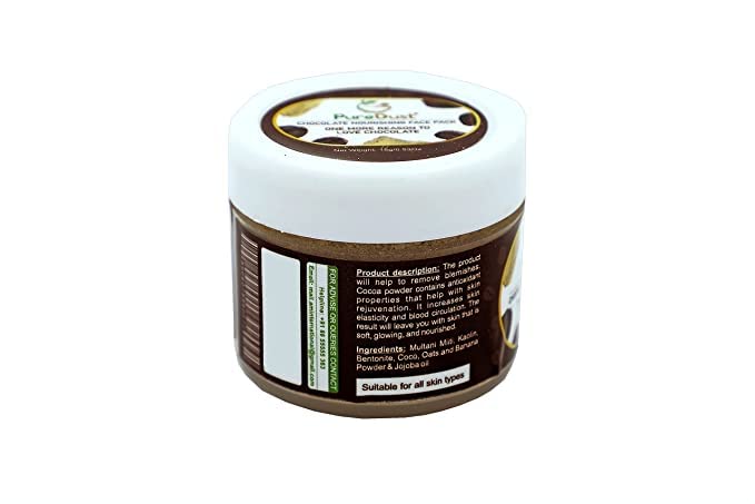 PureDust Chocolate Nourishing Face Mask - 15g Organic Skincare for Glowing Skin | Perfect for Spa Day, Self-Care Routine & Gift Giving