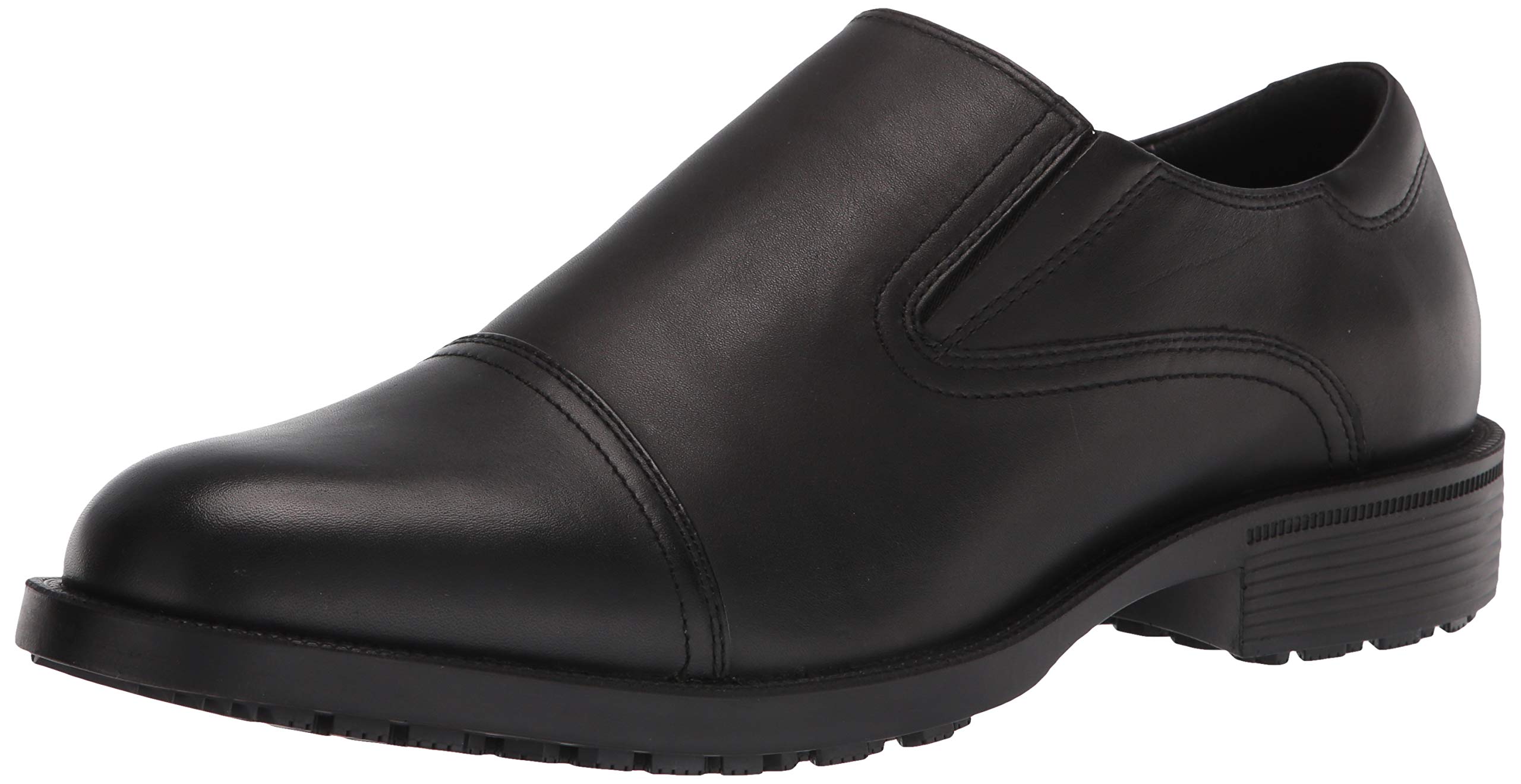 Slip-Resistant Men's Leather Slip-On Dress Shoes for Crews Statesman - Non-Slip Work Shoes for Restaurant, Hospitality & Office Professionals