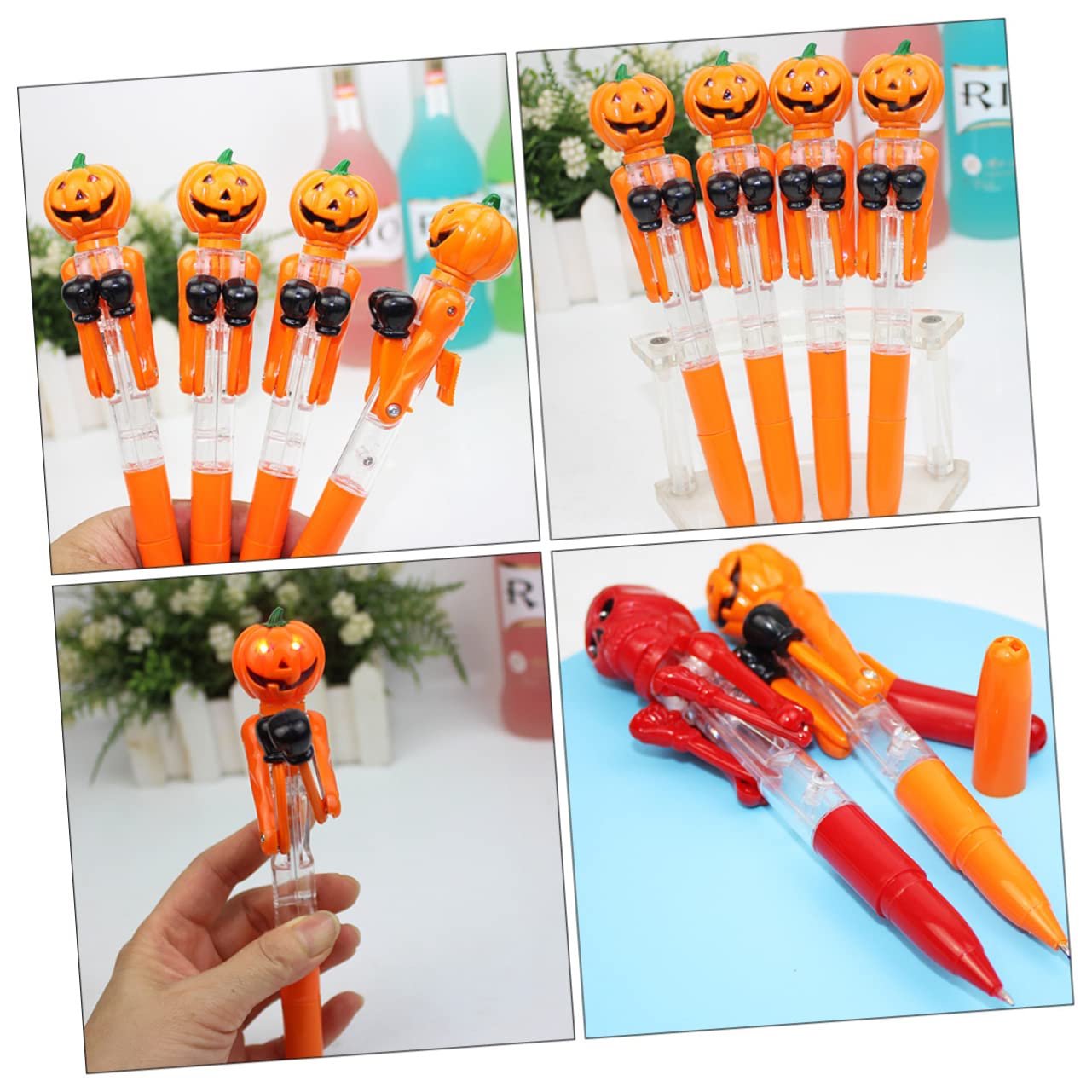 DIYEAH 4-Pack Cute Gel Ballpoint Pens - Smooth Writing Adorable Fun Pens for School, Office & Journaling - Perfect Student Gift & Pumpkin Prize Pens