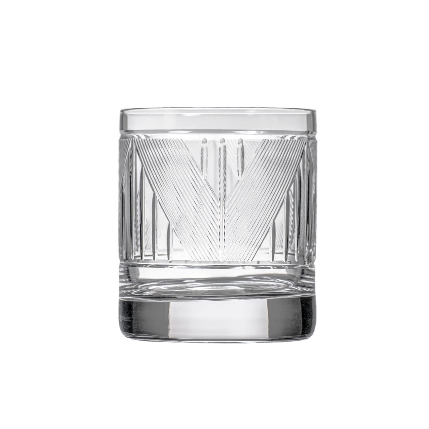 Premium Rolf Glass Bleecker Street Whiskey Tumbler Set - 11oz Lead-Free Crystal Clear On The Rocks Glasses - Diamond-Wheel Etched Design (Set of 4) - Perfect for Bourbon, Scotch & Cocktail Entertaining at Home Bar