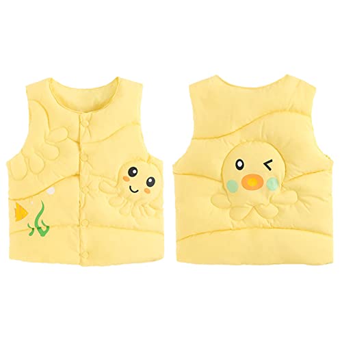 GUOBIOZIY Soft Baby Boy Jacket 18 Months - Warm Winter & Fall Coats for Toddlers with Zipper/Button, Cute Cartoon Halloween Outfit in Yellow | Perfect for Outdoor Play, Family Photos & Seasonal Celebrations