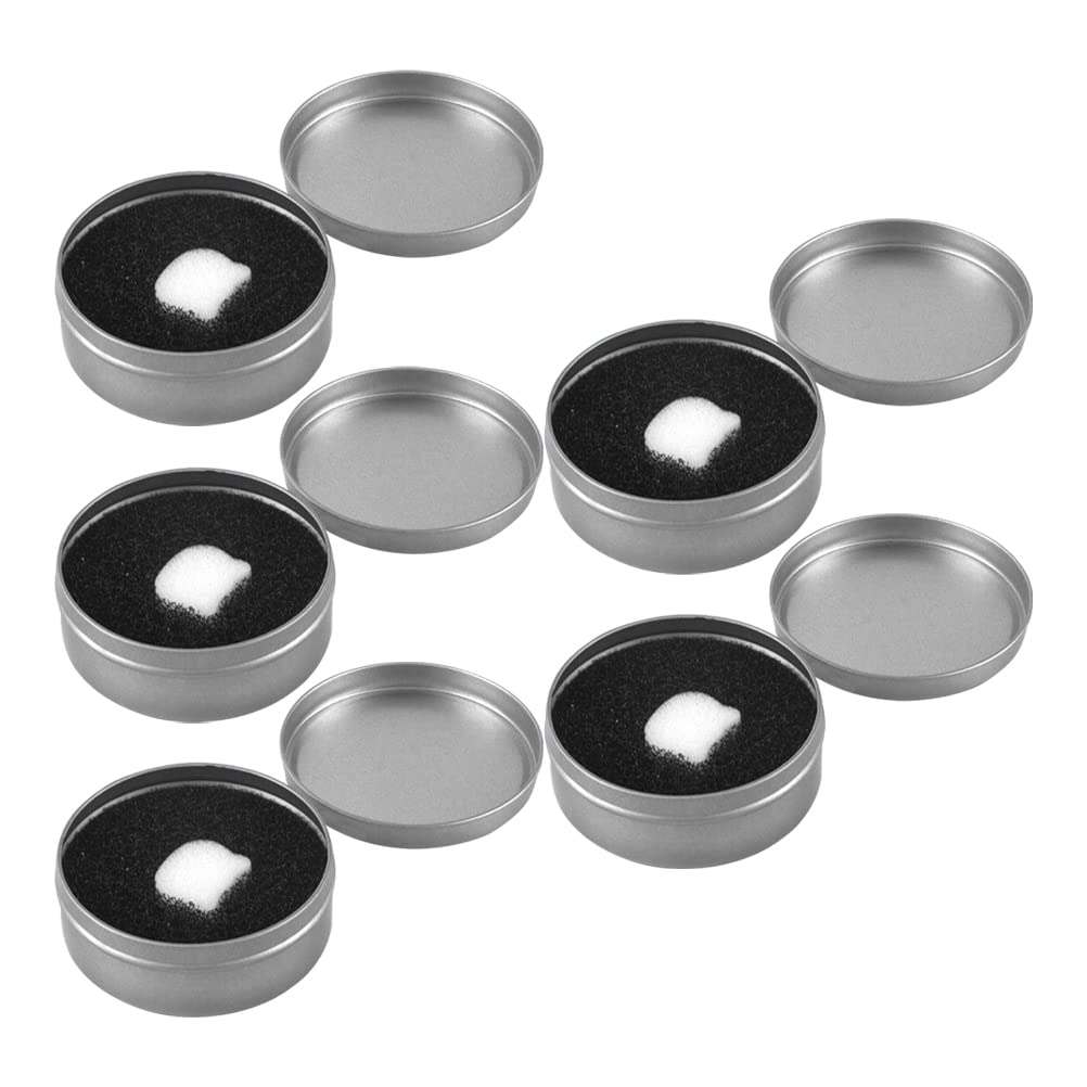 5Pcs Activated Carbon Sponge Dry Cleaning Kit for Makeup Brushes - Reusable Tin Box for Quick & Deep Cleaning - Perfect for Home, Salon & Travel Makeup Brush Care