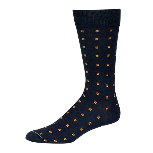 Navy With Orange Squares